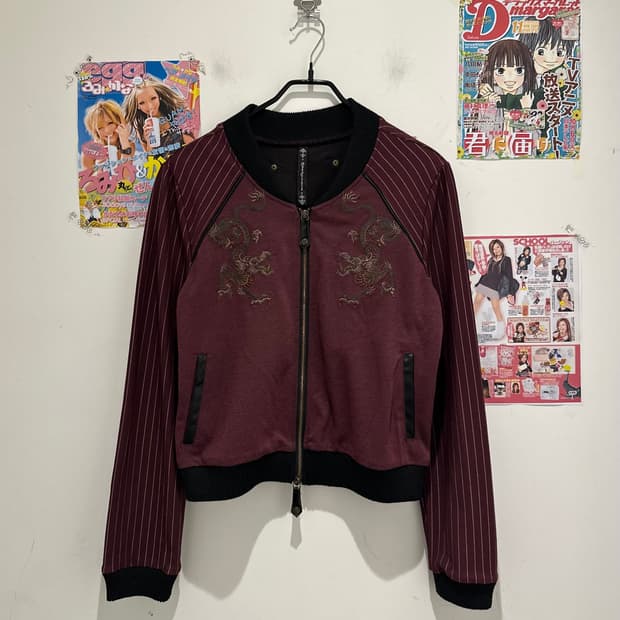  Ozz croce Burgundy Oriental Zip-Up 
