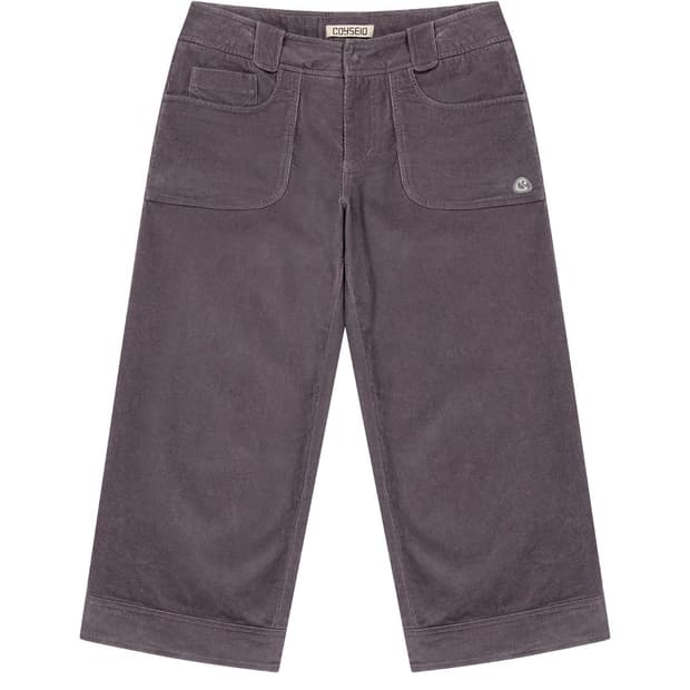 RUSTIC CORDUROY CAPRI PANTS PURPLE GREY