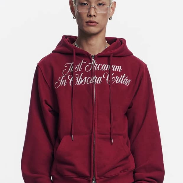 이지노이지 easy no easy 레터링자수후드집업 size2