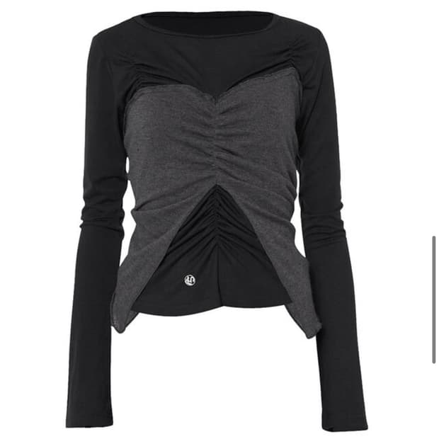 Bustier Layered Long Sleeve (FL-152_Blac