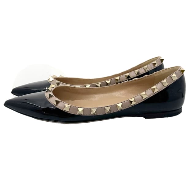 Valentino Patent Rockstud Flats/ 36