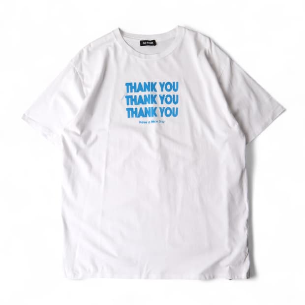 라프시몬스 thank you 슬로건 화이트 티셔츠