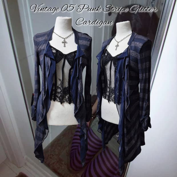 Vintage 05 Punk Stripe Glitter Cardigan