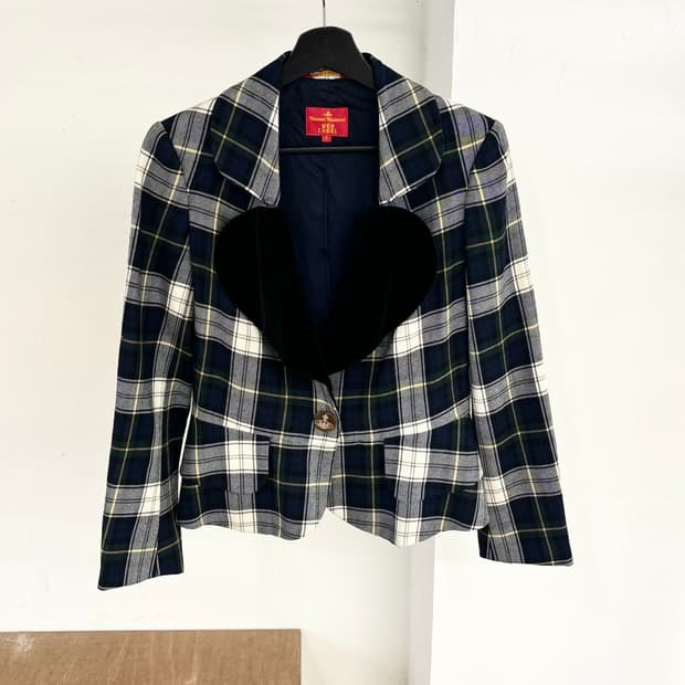 비비안 웨스트우드 레드라벨 체크 자켓