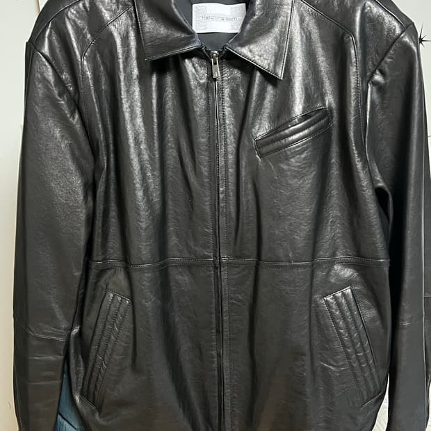 해칭룸 스티치 볼륨 레더 자켓 램스킨 블랙 4사이즈 판매합니다!