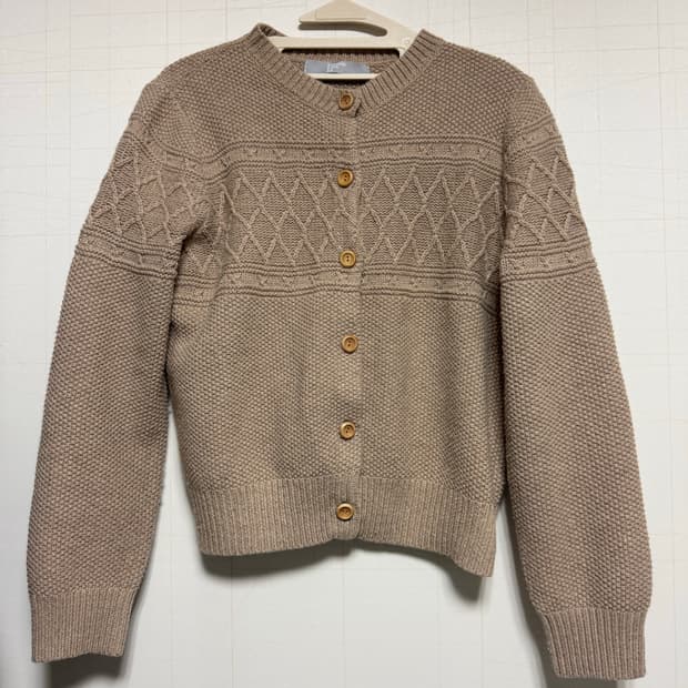 에잇세컨즈 베이지 니트 가디건 S
