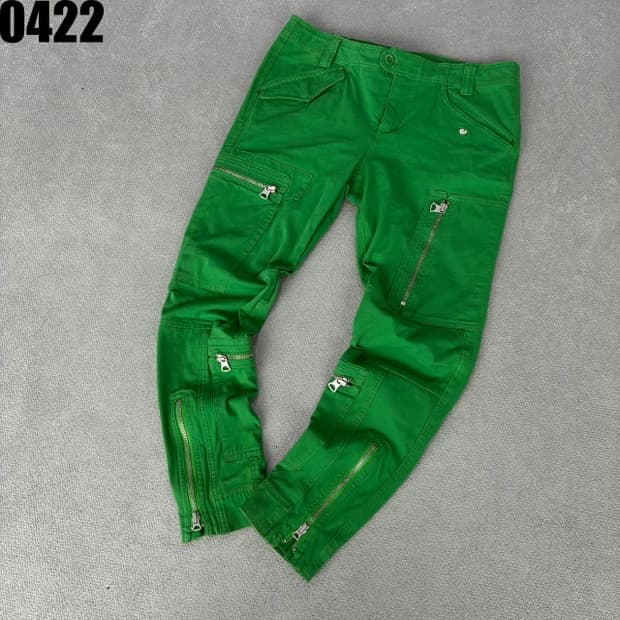 폴로 랄프로렌 y2k 그린 지퍼 카고 바지 32