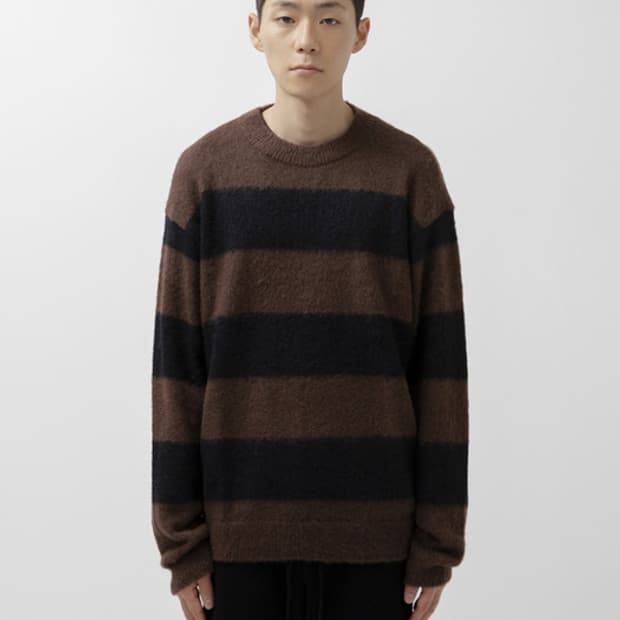 8division 모헤어 보더 스트라이프 스웨터