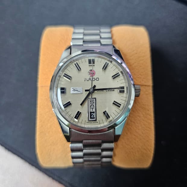Rado 라도 실버캐슬 빈티지 오토매틱 데이데이트 시계 빈티지시계