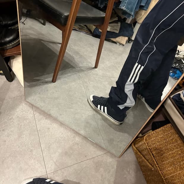 00s  아디다스  빈티지  나일론  트레이밍  트랙 우븐  슈트 팬츠 