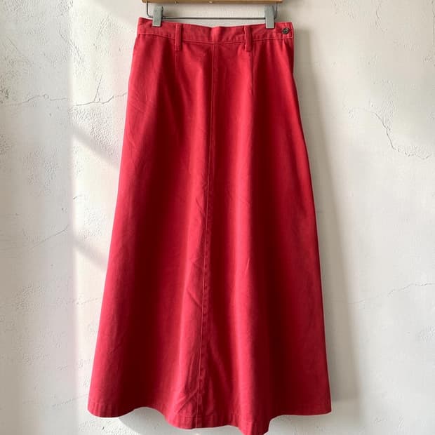 여성 롱 스커트 레드 A라인 봄치마 제이프레스 JPRESS 