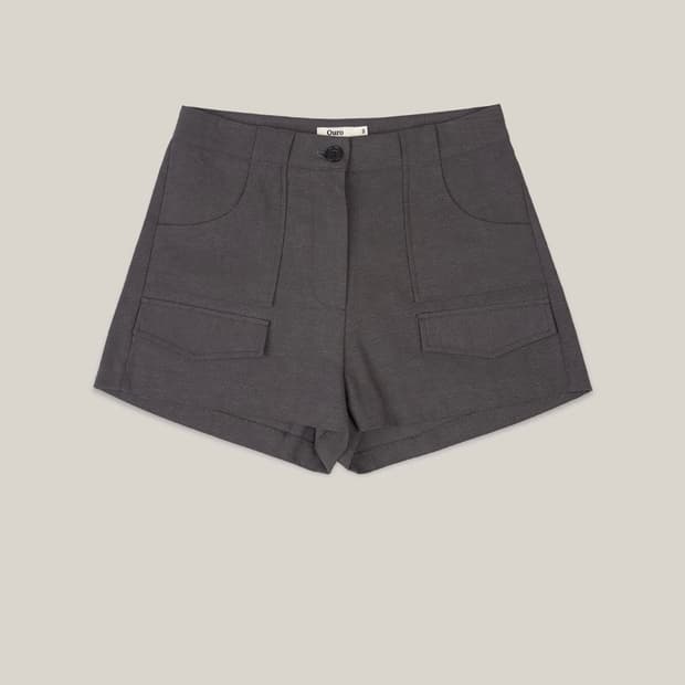 Ouro BUTTON POCKET SHORTS [ CHARCOAL ]