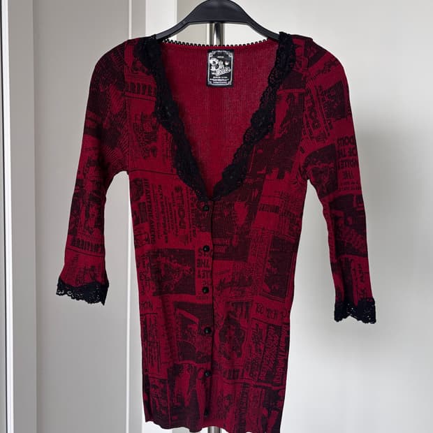 레이스 프린팅 가디건