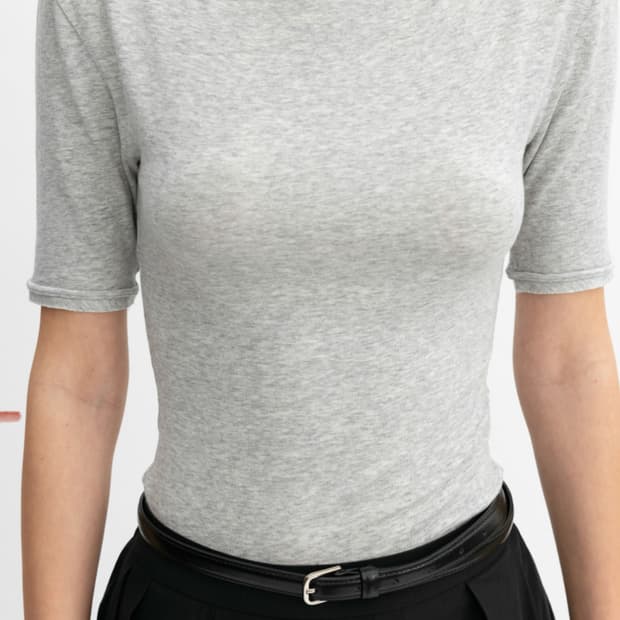 오르 보트넥 슬림 반팔티