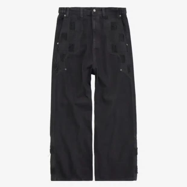 폴리테루 1011 웨스턴 보로 팬츠 블랙 2사