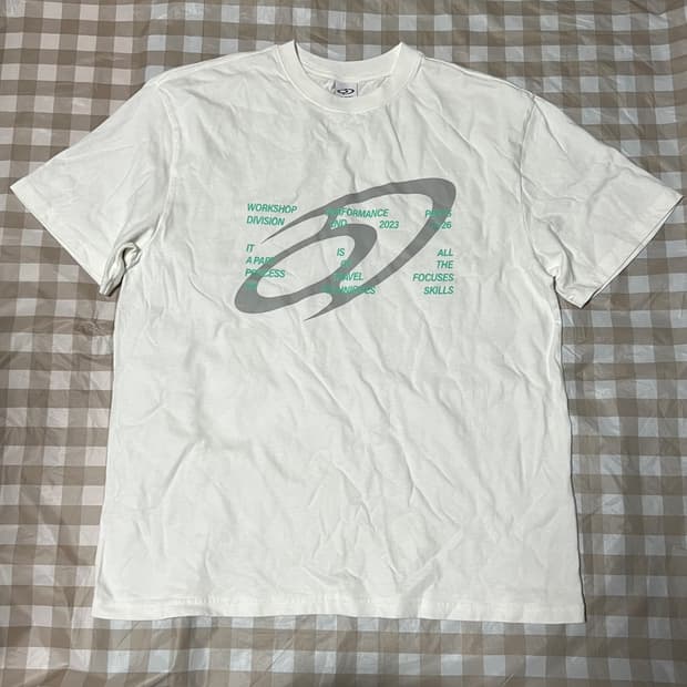 트레블 반팔 화이트 M 프린팅 흰색 공용 95