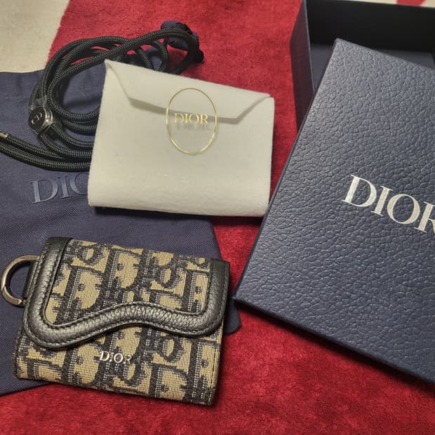 디올 새들 카드 홀더 숄더 스트랩