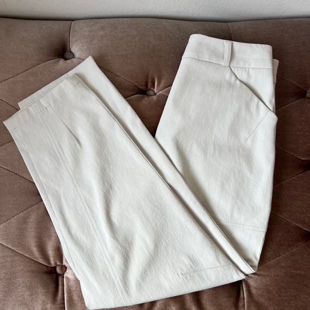 풋조이 여자 아이보리 골프바지 코튼린넨팬츠 