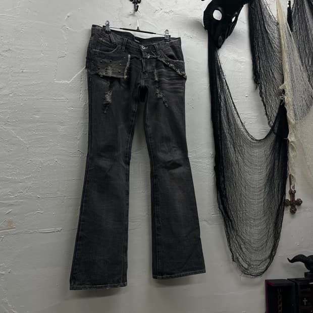 Lowbox 00s vkei layered boots cut denim 