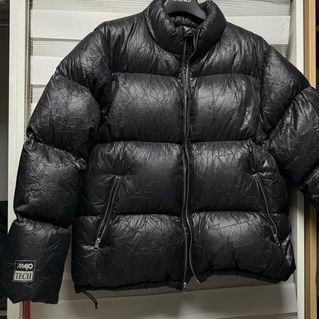 스투시 링클 나일론 다운 푸퍼 블랙 M