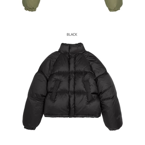 시야쥬 덕다운 크롭 패딩