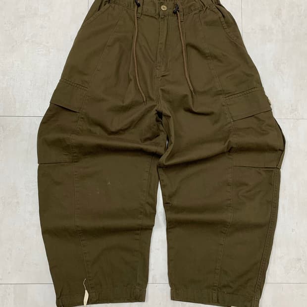 overall 카키브라운 카고벌룬팬츠 #695