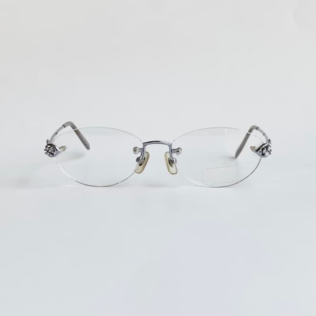 [픽키-730] 데드스탁 무테 큐빅 포인트 유니크 빈티지안경