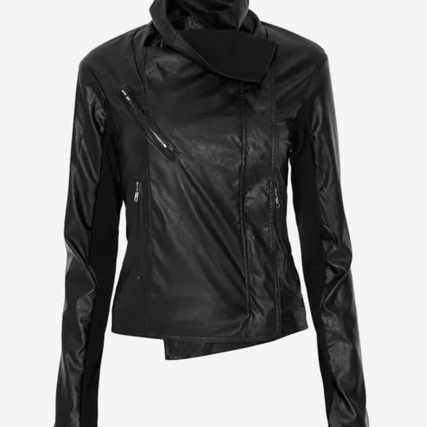 플레이업 Asymmetrical Biker Leather Jacket