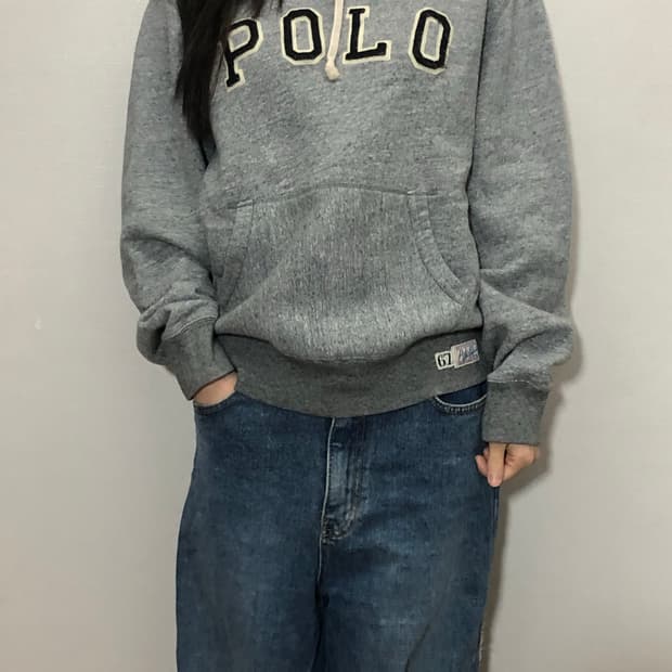 빈티지 폴로 그레이 후디
