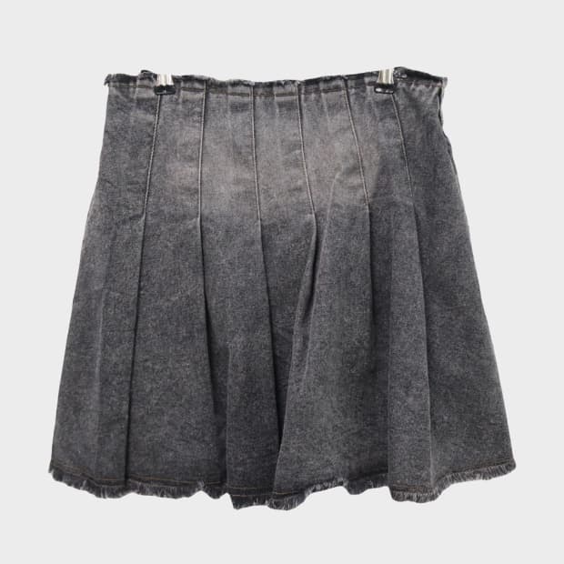 ADD COLOR 워싱 플리츠 데님 미니스커트 61820