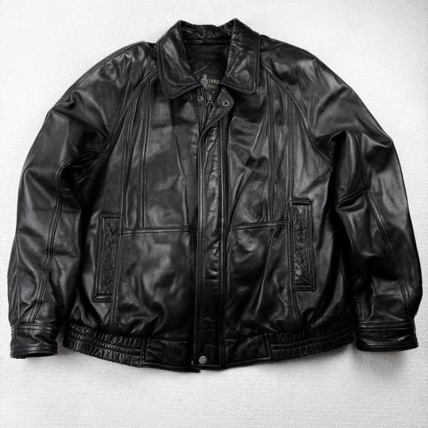90s 런던포그 산양가죽 봄버 자켓 (거위털 내피 포함)
