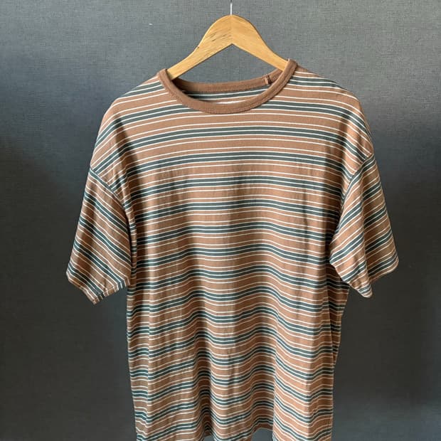 듀테로 레오 빈티지 스트라이프 반팔티S