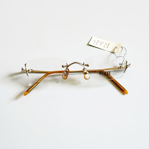 R&B EYEWEAR 골드 무테 스퀘어 메탈 빈티지 안경