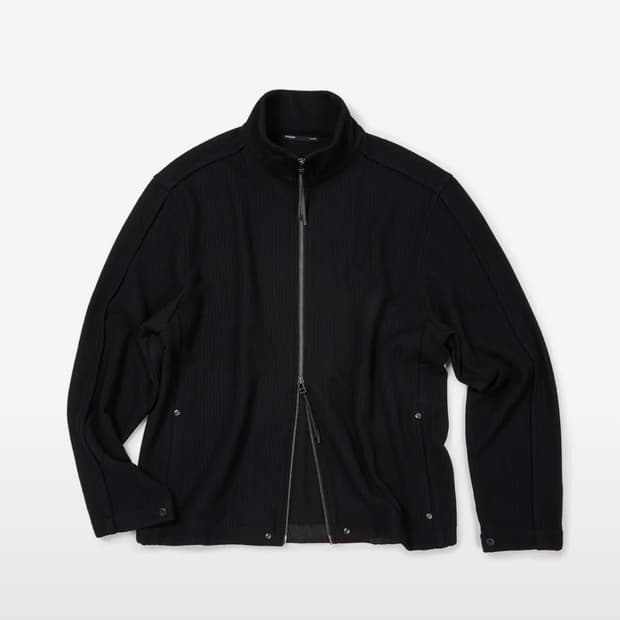 ETCE (BASE) FULL KNIT ZIP UP (BLACK)