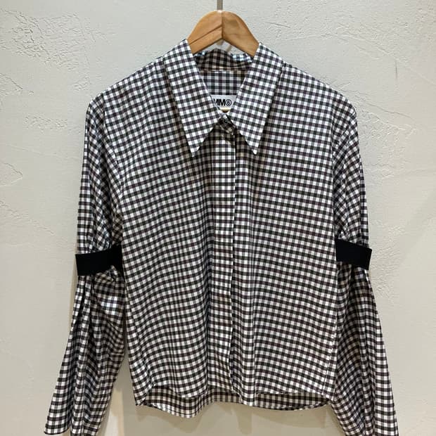 MM6 체크 긴 팔 카라 셔츠 PN4325