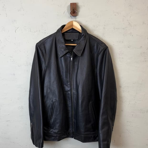 빈티지 소가죽 블랙 싱글 라이더 자켓