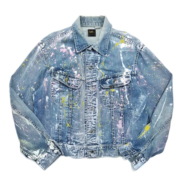 lee 70s 데님 트러커 자켓 페인팅 커스텀 100~105