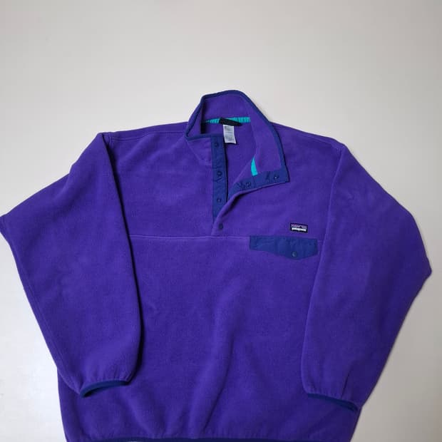 L 파타고니아 신칠라 퍼플 블루 플리스 풀오버 잉크