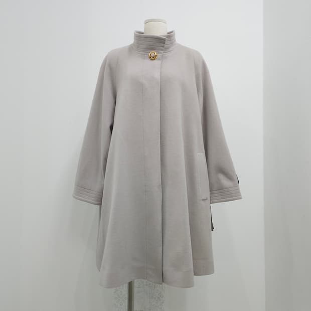 이태리 원단 캐시미어100% A라인 핑크그레이 코트