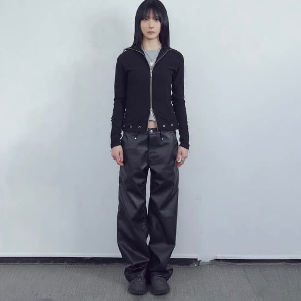 설라노X탄산 드롭 백포켓 레더팬츠