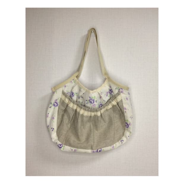 빈티지 플라워 모리걸 리버시블 토트백