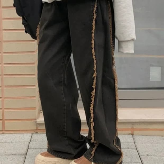 빈블 태슬 빈티지 와이드팬츠