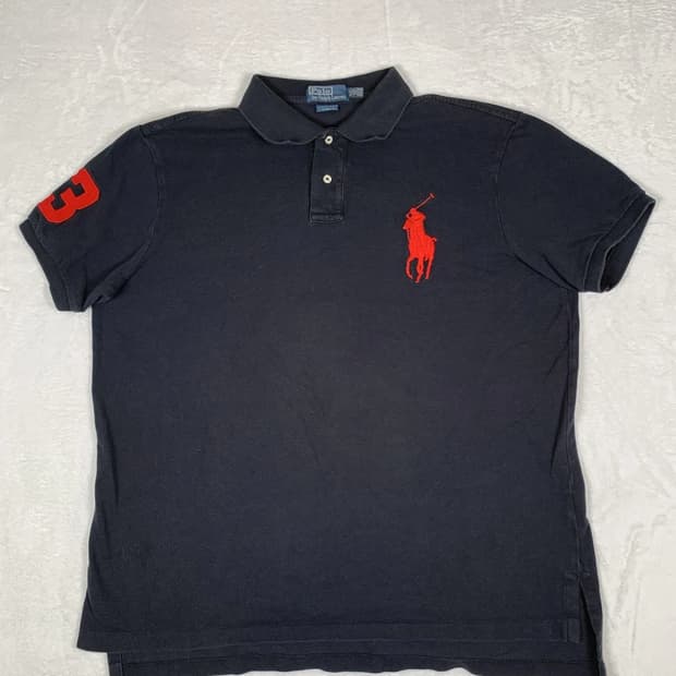 폴로 랄프 로렌 클래식 빅포니 넘버 3 카라티 블랙 레드