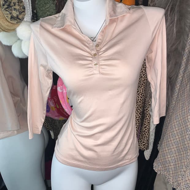 y2k 핑크 카라 긱시크 핑크탑