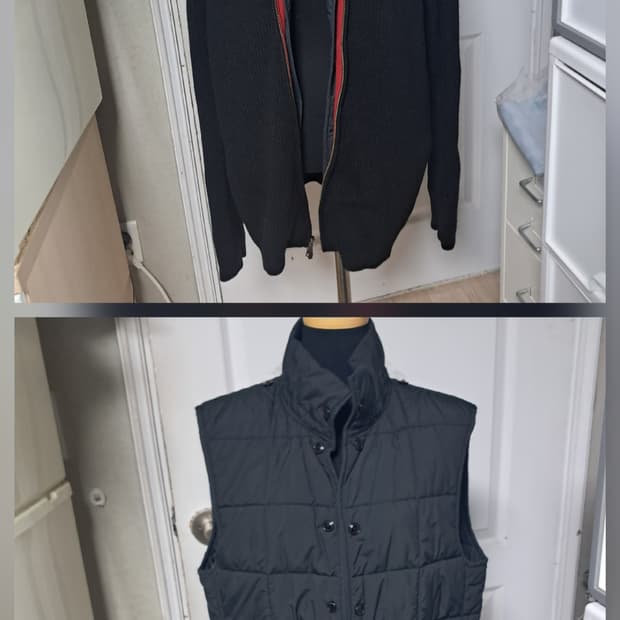 타미힐피거 남성 니트집업 가디건 패딩베스트 내피 M