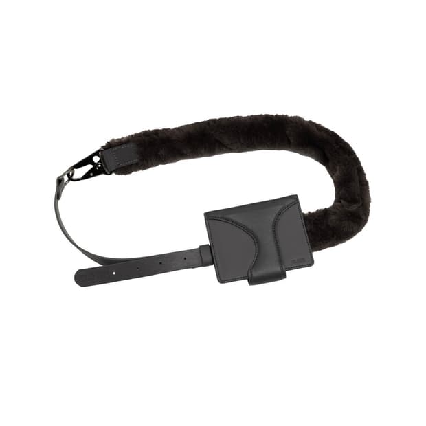 오호스 Leather Wallet Fur Belt 차콜