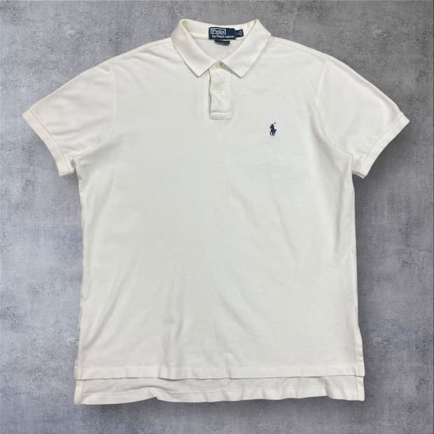 폴로 랄프로렌 스몰 포니 로고 화이트 카라 반팔티