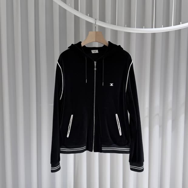 (A+/L) / 셀린느 트리오페 벨벳 블랙 후드집업