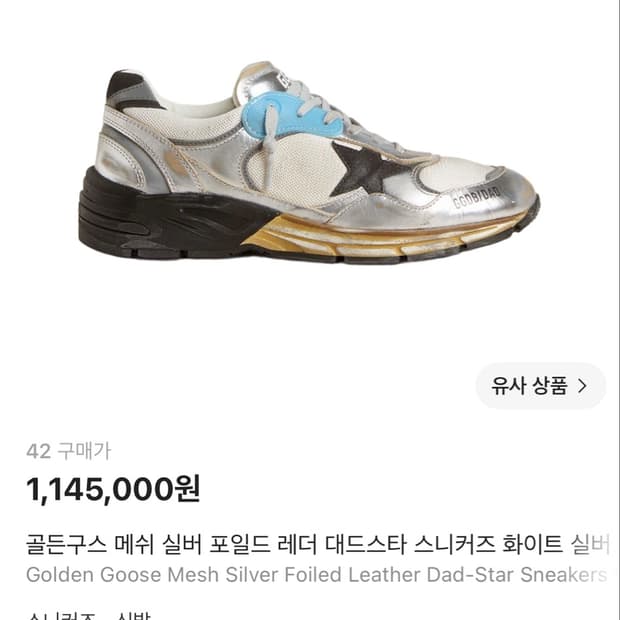 (구합니다) 골든구스 대드스타 메쉬 실버