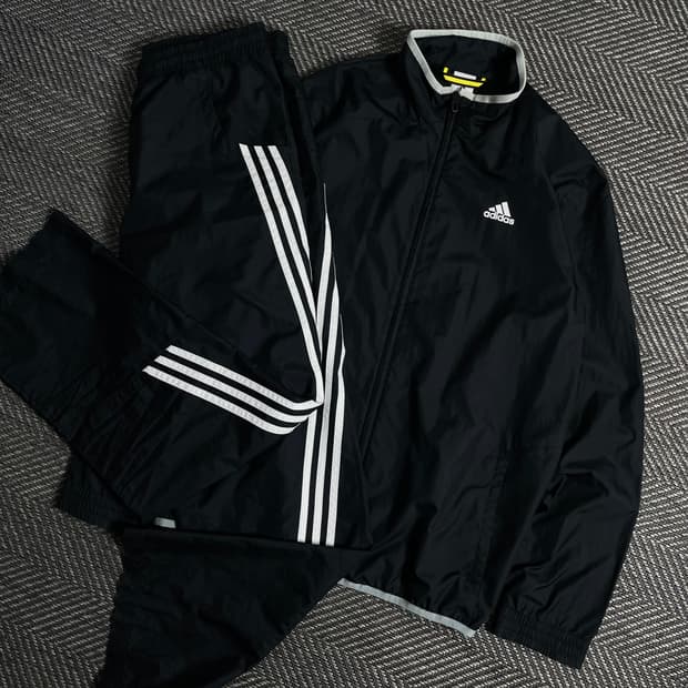 00s 아디다스 올드스쿨 블랙 우븐 트랙자켓&트랙팬트 세트y 3413